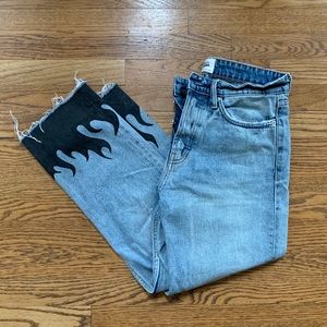 Flame Painted Zara Mom Jeans